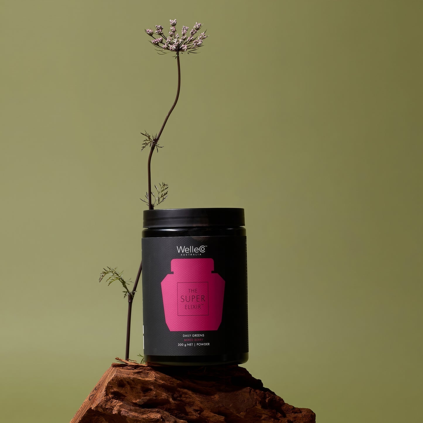 WelleCo The Super Elixir Daily Greens Powder Probiotic Drink Mix