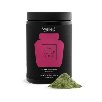 WelleCo The Super Elixir Daily Greens Powder Probiotic Drink Mix