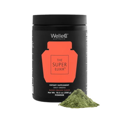 WelleCo The Super Elixir Daily Greens Powder Probiotic Drink Mix