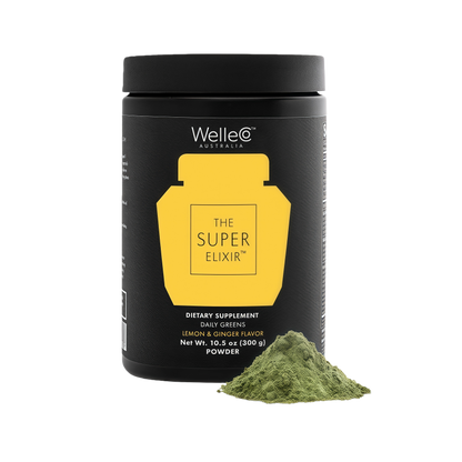 WelleCo The Super Elixir Daily Greens Powder Probiotic Drink Mix