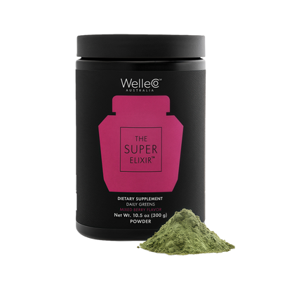 WelleCo The Super Elixir Daily Greens Powder Probiotic Drink Mix