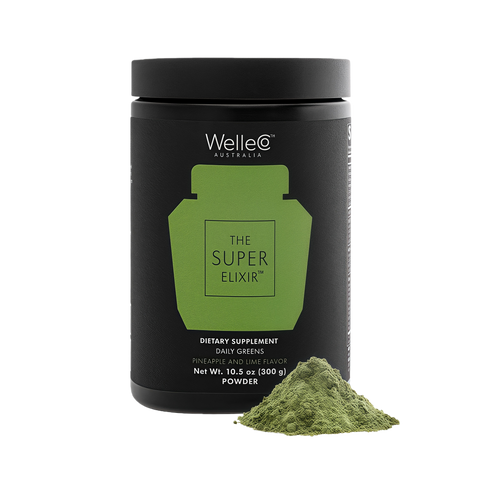 WelleCo The Super Elixir Daily Greens Powder Probiotic Drink Mix