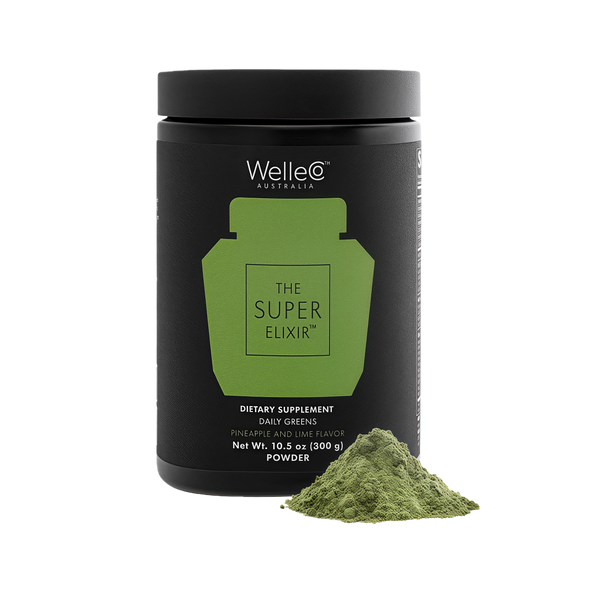 WelleCo The Super Elixir Daily Greens Powder Probiotic Drink Mix