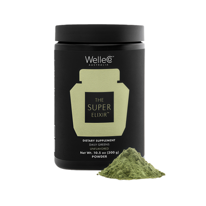 WelleCo The Super Elixir Daily Greens Powder Probiotic Drink Mix